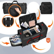 Schulter-Reisetasche JERGY, 90 l, 65x32x33 cm, schwarz