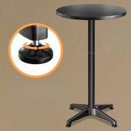 Höhenverstellbarer Aluminium Stehtisch NERO Ø60cm, schwarz