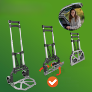 Höhenverstellbare Sackkarre TROY, max. 80kg, silber/schwarz