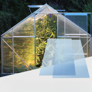 Hohlkammer-Polycarbonat MARK 4 mm, 60,5x121x0,4 cm, 14 Stück, transparent