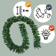 Weihnachtsgirlande ANDREA mit Beleuchtung, 5 m, grün