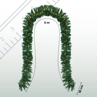 Weihnachtsgirlande ANDREA mit Beleuchtung, 5 m, grün