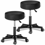 Hocker auf Rollen BONY, Ø35 cm, schwarz