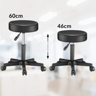 Hocker auf Rollen BONY, Ø35 cm, schwarz