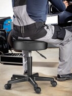 Hocker auf Rollen BONY, Ø35 cm, schwarz