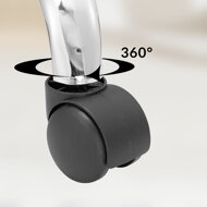 Hocker auf Rollen mit Rückenlehne ROLAND, Ø35 cm, weiß