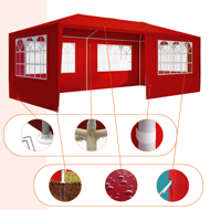 Party-Zelt NEAPOL, 3x6 m, rot
