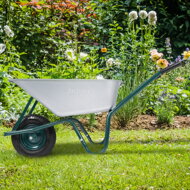 Schubkarre GREEN BARRY verzinkt, max. Kapazität 100 l/250 kg, silber/schwarz