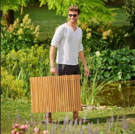 Gartenliege FLORIDA, klappbar, 57x190x51 cm, naturbraun