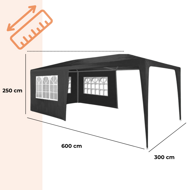 Party-Zelt NEAPOL, 3x6 m, anthrazit