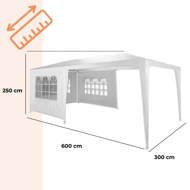 Party-Zelt NEAPOL, 3x6 m, weiß