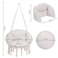 Hängesessel BOHO mit Kissen, Ø 61 cm, beige