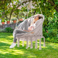 Hängesessel BOHO mit Kissen, Ø 61 cm, beige