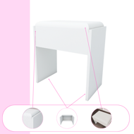 Hocker/Stuhl DIANA für Schminktisch, weiß