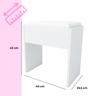 Hocker/Stuhl DIANA für Schminktisch, weiß