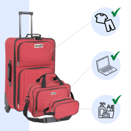 Kofferset TRAVEL, 5-teilig, rot