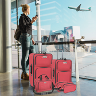 Kofferset TRAVEL, 5-teilig, rot