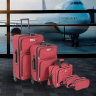 Kofferset TRAVEL, 5-teilig, rot