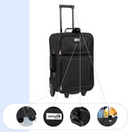 Kofferset TRAVEL, 5-teilig, schwarz