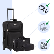 Kofferset TRAVEL, 5-teilig, schwarz