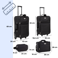 Kofferset TRAVEL, 5-teilig, schwarz