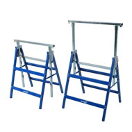 Teleskopische Gerüstböcke DANNY, 2er-Set, max. 200 kg, 60x56x81-130 cm, silber/blau