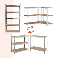 Hochlastregal HEAVY, max. 875 kg, 90x40x180 cm, silber