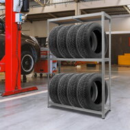Reifenregal TYRE, 120x40x180 cm, max. 795 kg, Stahl/hellbraun