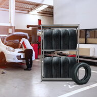 Reifenregal TYRE, 120x40x180 cm, max. 795 kg, Stahl/hellbraun