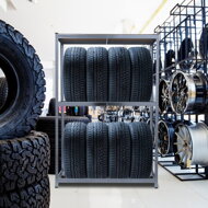 Reifenregal TYRE, 120x40x180 cm, max. 795 kg, Stahl/hellbraun
