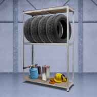 Reifenregal TYRE, 120x40x180 cm, max. 795 kg, Stahl/hellbraun