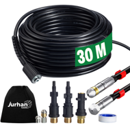 Rohrreinigungsset Premium, 30 m, schwarz