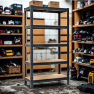 Hochlastregal HEAVY, max. 875 kg, 90x40x180 cm, schwarz