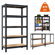 Hochlastregal HEAVY, max. 875 kg, 90x40x180 cm, schwarz