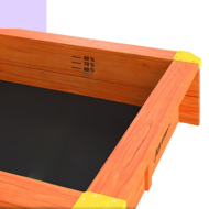 Sandkasten mit Veranda SUNNY, 130x130x143cm, braun/orange