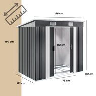 Geräteschuppen L, 196x122x182 cm, anthrazit