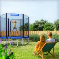 Trampolin mit Sicherheitsnetz JUMP, Ø244cm, schwarz/blau
