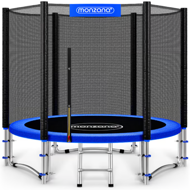 Trampolin mit Sicherheitsnetz JUMP, Ø244cm, schwarz/blau