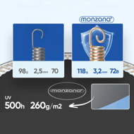 Trampolin mit Sicherheitsnetz JUMP, Ø244cm, schwarz/blau