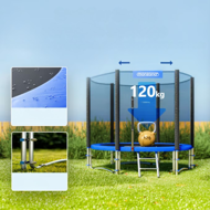 Trampolin mit Sicherheitsnetz JUMP, Ø244cm, schwarz/blau