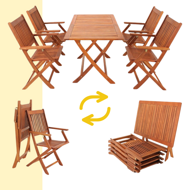 Sitzgruppe SYDNEY, 5-teilig, Naturholz
