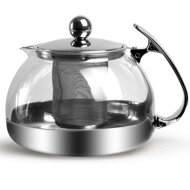 Teeset mit Sieb TEA, transparent, silberfarben