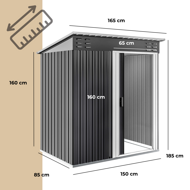 Geräteschuppen für Werkzeuge Größe M, 162x86x181 cm, anthrazit