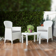 Gartenmöbel-Set AKITA, 3-teilig, weiß