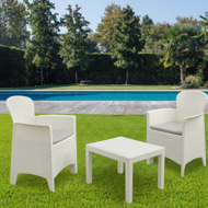 Gartenmöbel-Set AKITA, 3-teilig, weiß