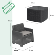 Gartenmöbel-Set COMO, 4-teilig, anthrazit