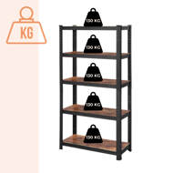 Regal DUSTY, 5 Regalböden, max. 650 kg, schwarz/braun