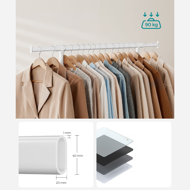 Kleiderständer INEZ auf Rollen, max. 90 kg, 83,5x45x160 cm, weiß