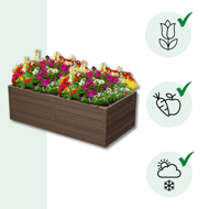 Hochbeet WOODY, 2 Stück, 149x75,6x25 cm, braun