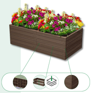 Hochbeet WOODY, 2 Stück, 149x75,6x25 cm, braun